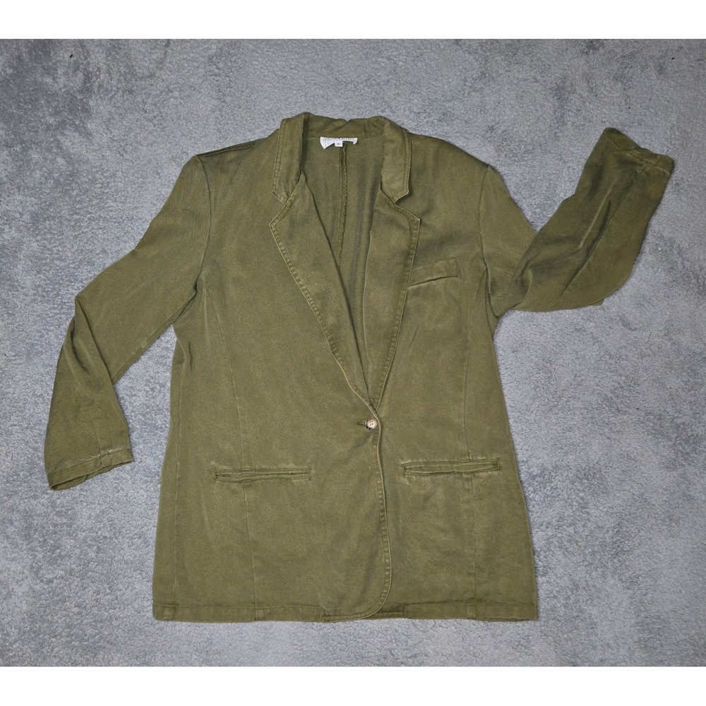 Saks Fifth Avenue Folio Collection Olive Green Tencel Women's Blazer Size 16